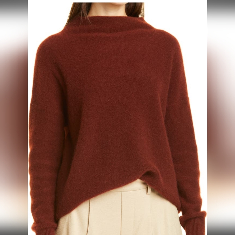 Vince Boiled Cashmere Funnel Neck Pullover NWT